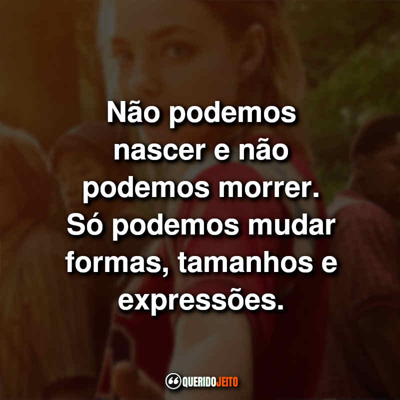 "Não podemos nascer e não podemos morrer. Só podemos mudar formas, tamanhos e expressões." Frases Looking For Alaska Quem é Você, Alasca Série.