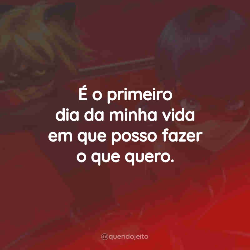 Frases da Série Miraculous: As Aventuras de Ladybug: É o primeiro dia da minha vida em que posso fazer o que quero.