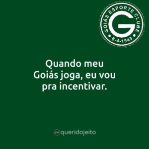 Quando meu Goiás joga, eu vou pra incentivar.
