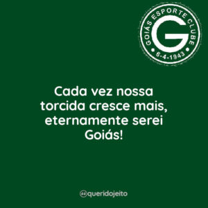 Cada vez nossa torcida cresce mais, eternamente serei Goiás!