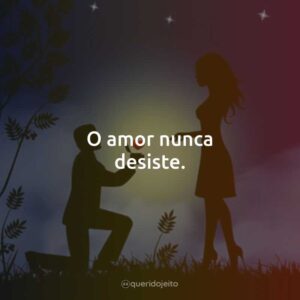O amor nunca desiste.