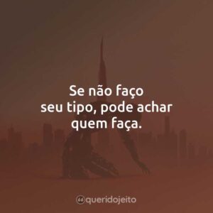 Se não faço seu tipo, pode achar quem faça.