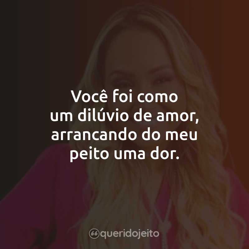 Frases da Bruna Karla: Você foi como um dilúvio de amor, arrancando do meu peito uma dor.