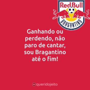 Ganhando ou perdendo, não paro de cantar, sou Bragantino até o fim!