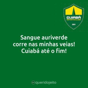 Sangue auriverde corre nas minhas veias! Cuiabá até o fim!