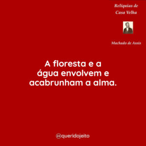 A floresta e a água envolvem e acabrunham a alma.