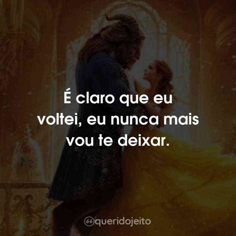 Frases do Filme A Bela e a Fera: É claro que eu voltei, eu nunca mais vou te deixar.