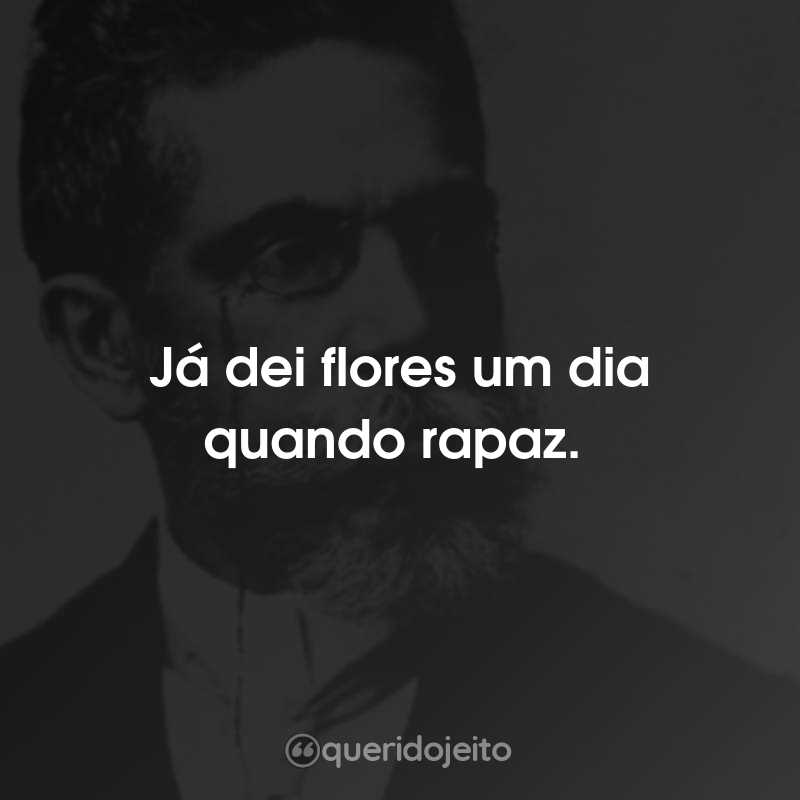 Frases do Machado de Assis: Já dei flores um dia quando rapaz.