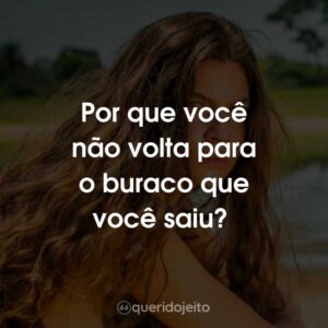 Por que você não volta para o buraco que você saiu?