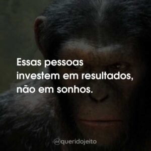 Essas pessoas investem em resultados, não em sonhos.