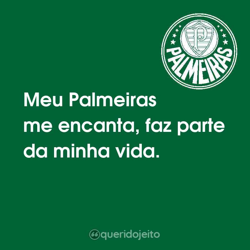 Frases de Sociedade Esportiva Palmeiras: Meu Palmeiras me encanta, faz parte da minha vida.