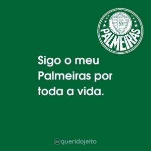Sigo o meu Palmeiras por toda a vida.