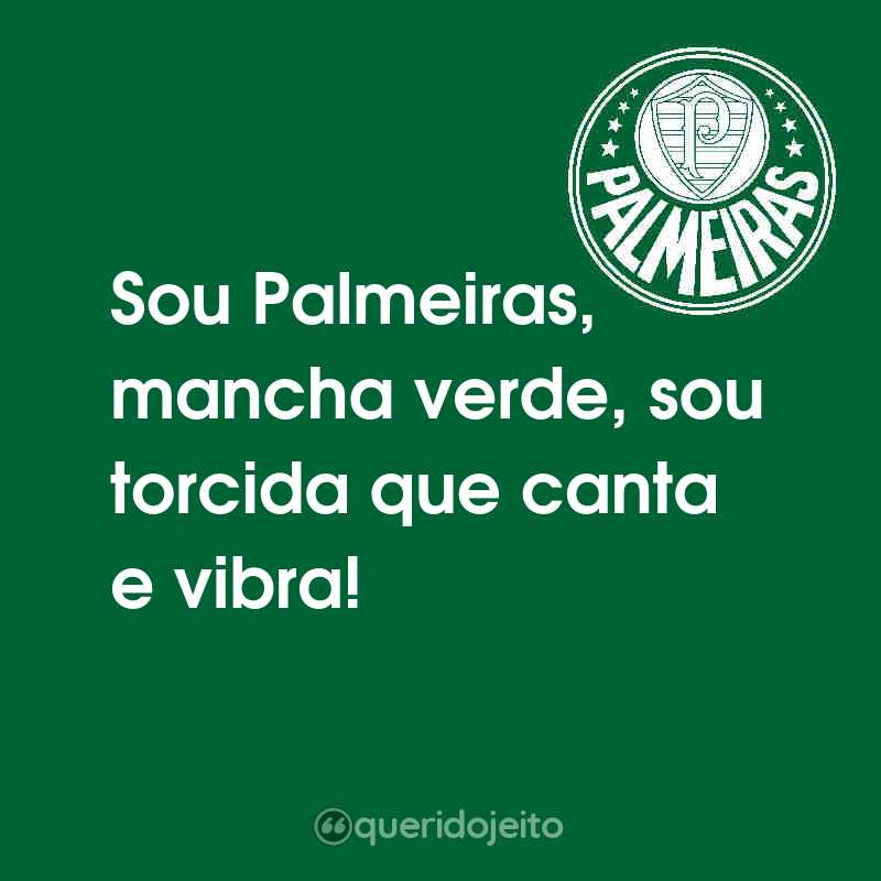 Frases de Sociedade Esportiva Palmeiras: Sou Palmeiras, mancha verde, sou torcida que canta e vibra!