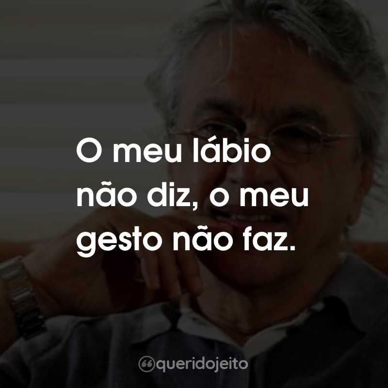 Frases do Caetano Veloso: O meu lábio não diz, o meu gesto não faz.