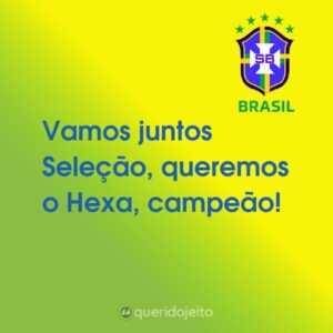 Vamos juntos Seleção, queremos o Hexa, campeão!