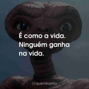 É como a vida. Ninguém ganha na vida.