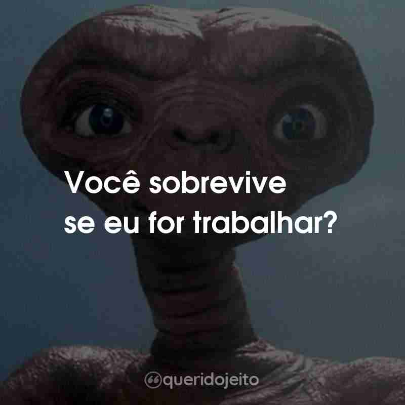Frases do Filme E.T. - O Extraterrestre: Você sobrevive se eu for trabalhar?