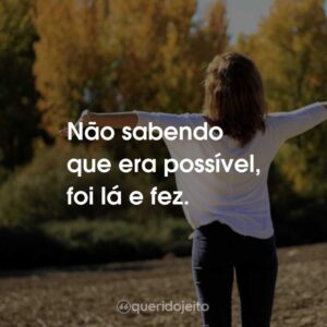 Não sabendo que era possível, foi lá e fez.