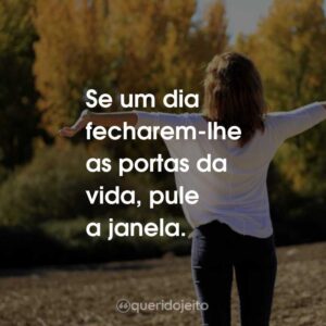 Se um dia fecharem-lhe as portas da vida, pule a janela.