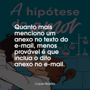 Quanto mais menciono um anexo no texto do e-mail, menos provável é que inclua o dito anexo no e-mail.