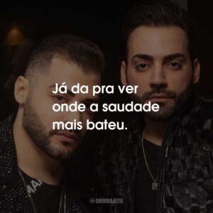 Já da pra ver onde a saudade mais bateu.