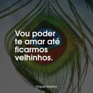 Vou poder te amar até ficarmos velhinhos.