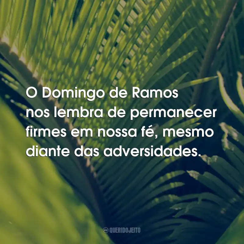 Frases Para Domingo de Ramos: O Domingo de Ramos nos lembra de permanecer firmes em nossa fé, mesmo diante das adversidades.