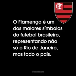 O Flamengo é um dos maiores símbolos do futebol brasileiro, representando não só o Rio de Janeiro, mas todo o país.