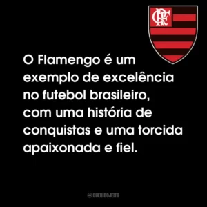 O Flamengo é um exemplo de excelência no futebol brasileiro, com uma história de conquistas e uma torcida apaixonada e fiel.