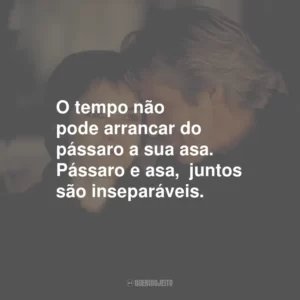 O tempo não pode arrancar do pássaro a sua asa. Pássaro e asa, juntos são inseparáveis.