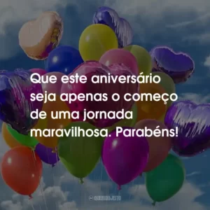 Que este aniversário seja apenas o começo de uma jornada maravilhosa. Parabéns!