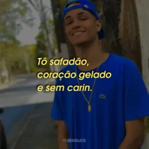 Tô safadão, coração gelado e sem carin.