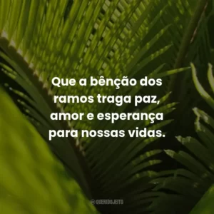 Que a bênção dos ramos traga paz, amor e esperança para nossas vidas.