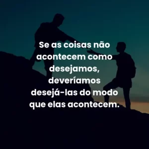 Se as coisas não acontecem como desejamos, deveríamos desejá-las do modo que elas acontecem.