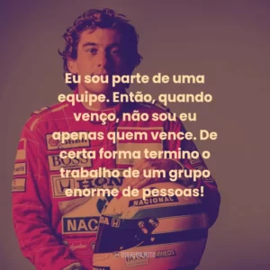 Eu sou parte de uma equipe. Então, quando venço, não sou eu apenas quem vence. De certa forma termino o trabalho de um grupo enorme de pessoas!