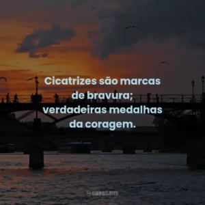 Cicatrizes são marcas de bravura; verdadeiras medalhas da coragem.