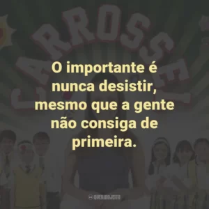O importante é nunca desistir, mesmo que a gente não consiga de primeira. – Professora Helena
