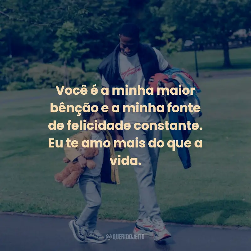 Frases para o Dia do Filho: Você é a minha maior bênção e a minha fonte de felicidade constante. Eu te amo mais do que a vida.