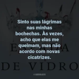 Sinto suas lágrimas nas minhas bochechas. Às vezes, acho que elas me queimam, mas não acordo com novas cicatrizes.