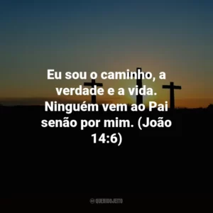 Eu sou o caminho, a verdade e a vida. Ninguém vem ao Pai senão por mim. (João 14:6)