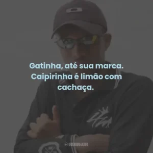 Gatinha, até sua marca. Caipirinha é limão com cachaça.