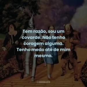 Tem razão, sou um covarde. Não tenho coragem alguma. Tenho medo até de mim mesmo.