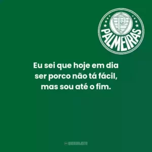 Eu sei que hoje em dia ser porco não tá fácil, mas sou até o fim.