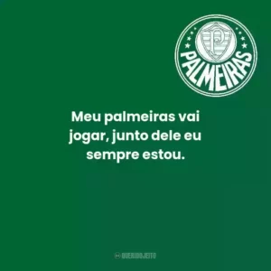 Meu palmeiras vai jogar, junto dele eu sempre estou.