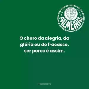 O choro da alegria, da glória ou do fracasso, ser porco é assim.