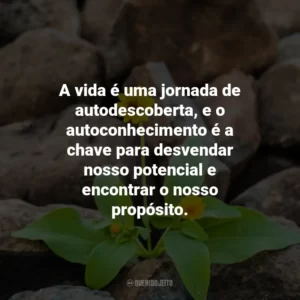 A vida é uma jornada de autodescoberta, e o autoconhecimento é a chave para desvendar nosso potencial e encontrar o nosso propósito.
