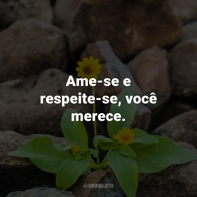 Frases Sobre a Vida: Ame-se e respeite-se, você merece.