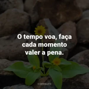 O tempo voa, faça cada momento valer a pena.
