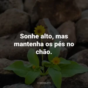 Sonhe alto, mas mantenha os pés no chão.