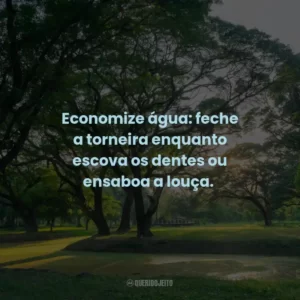 Economize água: feche a torneira enquanto escova os dentes ou ensaboa a louça. 💧
